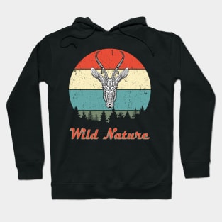 Wild Nature Deer White Abstract Sunset second Hoodie